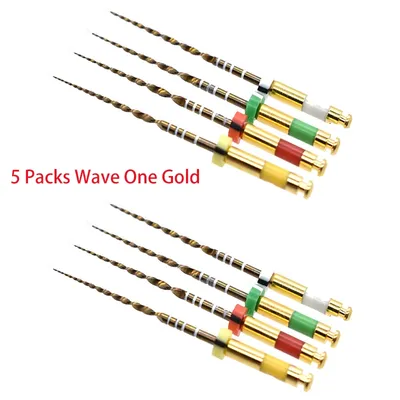 5 Packs Dental Wave Gold One Files Primary Small Medium Large Reciprocating Files Dental Endo NITI