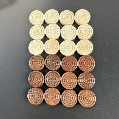 24pcs/set of 2.5cm/0.98inch round Wooden Checkers Round International Checkers Pieces Used for Board