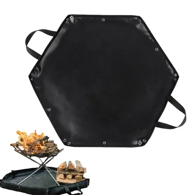 Camping Fireproof Mat Hexagonal Folding Heat Resistant Flame Retardant Insulation Pad Stove Anti