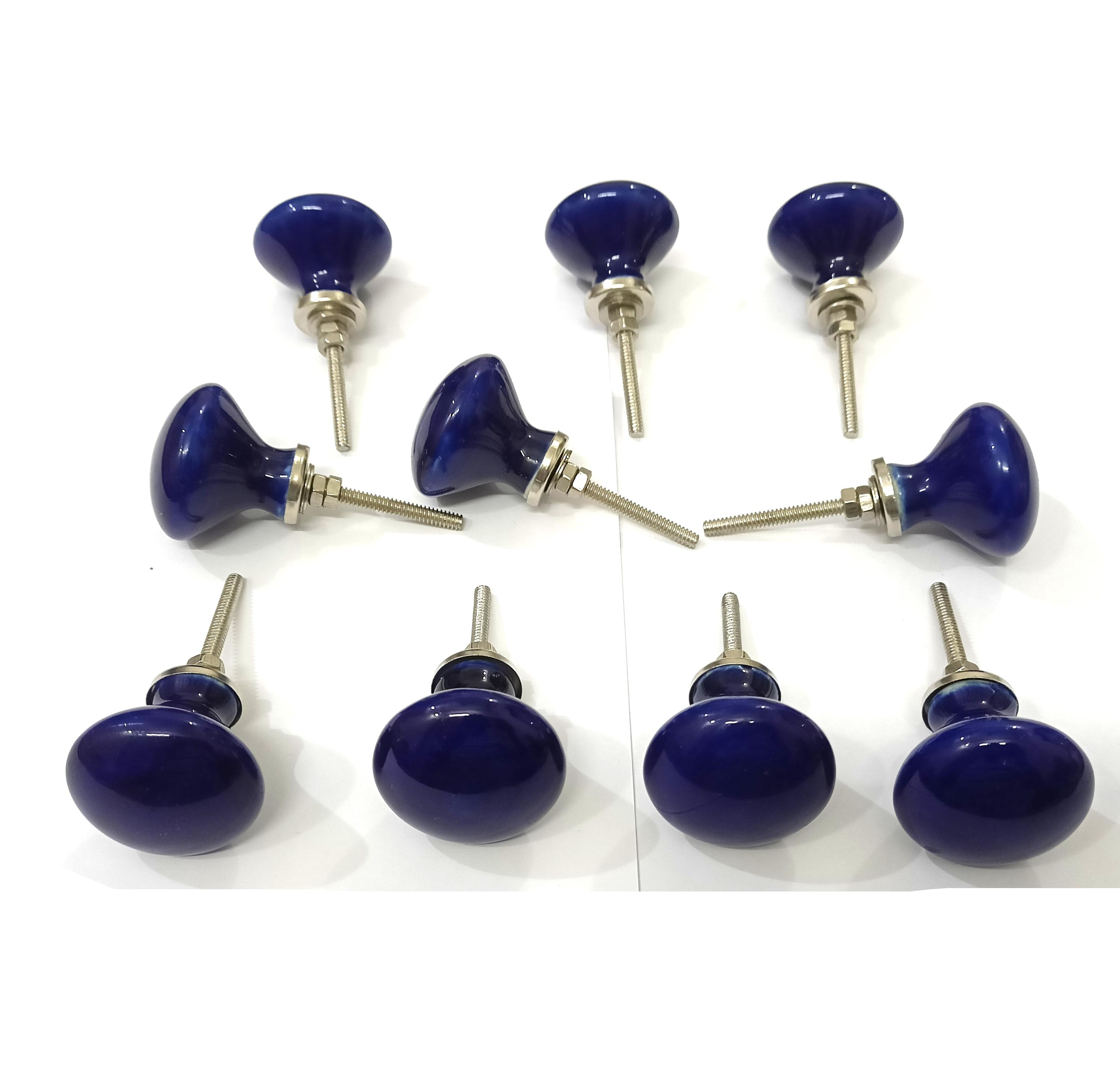 Pomelli in ceramica vintage color blu navy, pomelli per mobili da cucina, pomelli per cassetti, pomelli per ferramenta, pomelli per camerette, pomelli