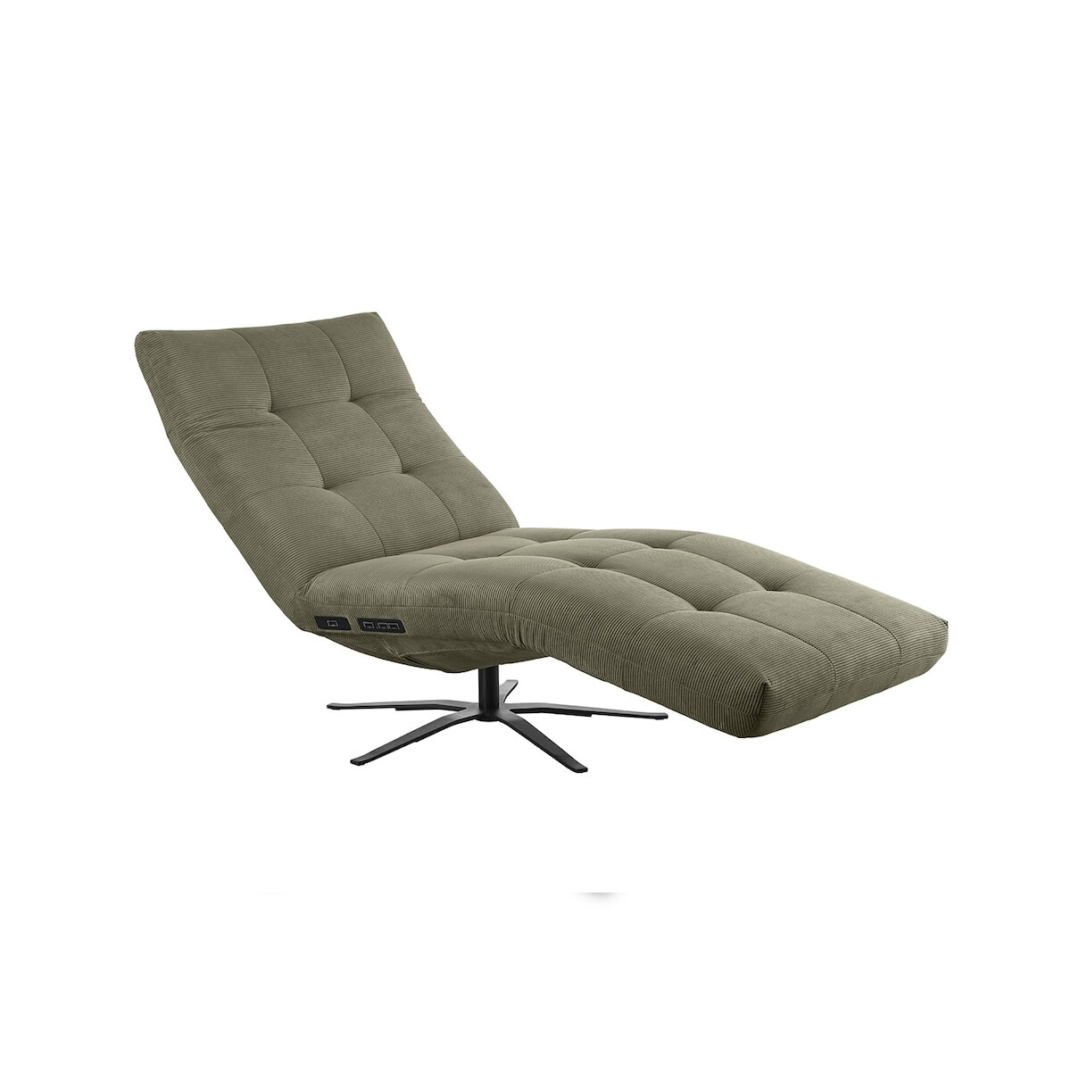 KAWOLA Relaxliege LETICIA motorisch mit Akku Feincord olivgrün Image