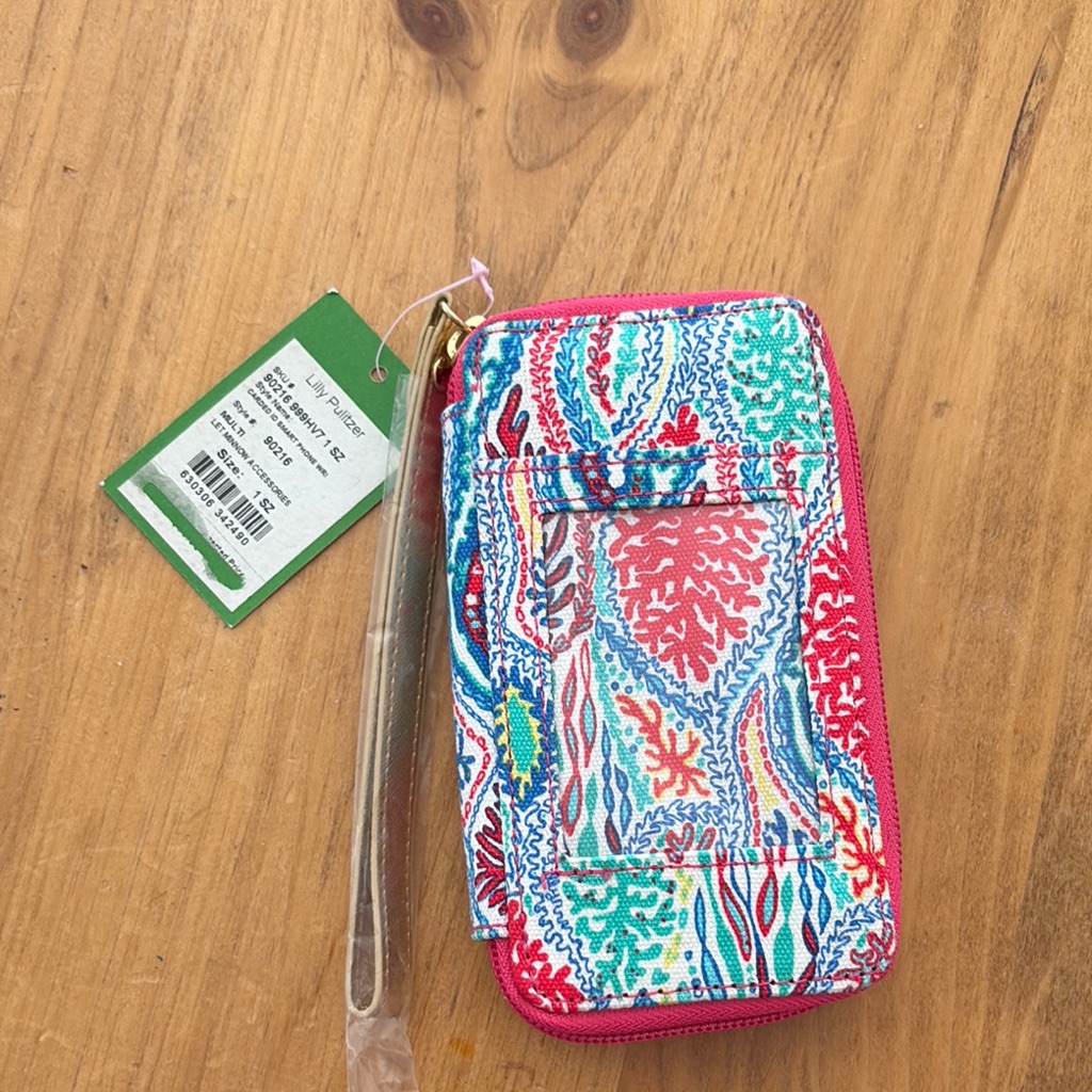 Lilly Pulitzer Cell Phones & Accessories | Lilly Pulitzer Id Smart Phone Wristlet Nwt | Color: Blue/Red | Size: 1 Sz