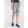 Jeansbermudas ARIZONA, Damen, Gr. 54, N-Gr, blau (blau bleache), Denim/Jeans, Obermaterial: 79% Baumwolle, 19% Polyester, 2% Elasthan, vintage, Basic, schmal kniefrei, Jeans, schmale Passform, krempelbarer Saum, Usedwaschung, hohe Leibhöhe