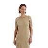 Strickkleid MARC O'POLO "aus Bio-Baumwolle-Leinen-Mix", Damen, Gr. 32, Normalgrößen, beige (summer sand), Obermaterial: 52% Baumwolle, 48% Leinen; Futter: 100% Nicht verfügbar, unifarben, casual, relaxed fit wadenlang, Rundhals, Kurzarm...