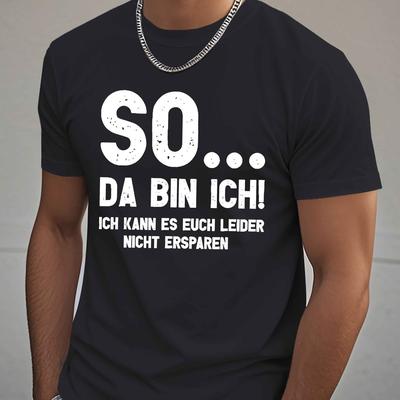 TEMU Funny German Crinkle Plus Size Men's T-shirt Image