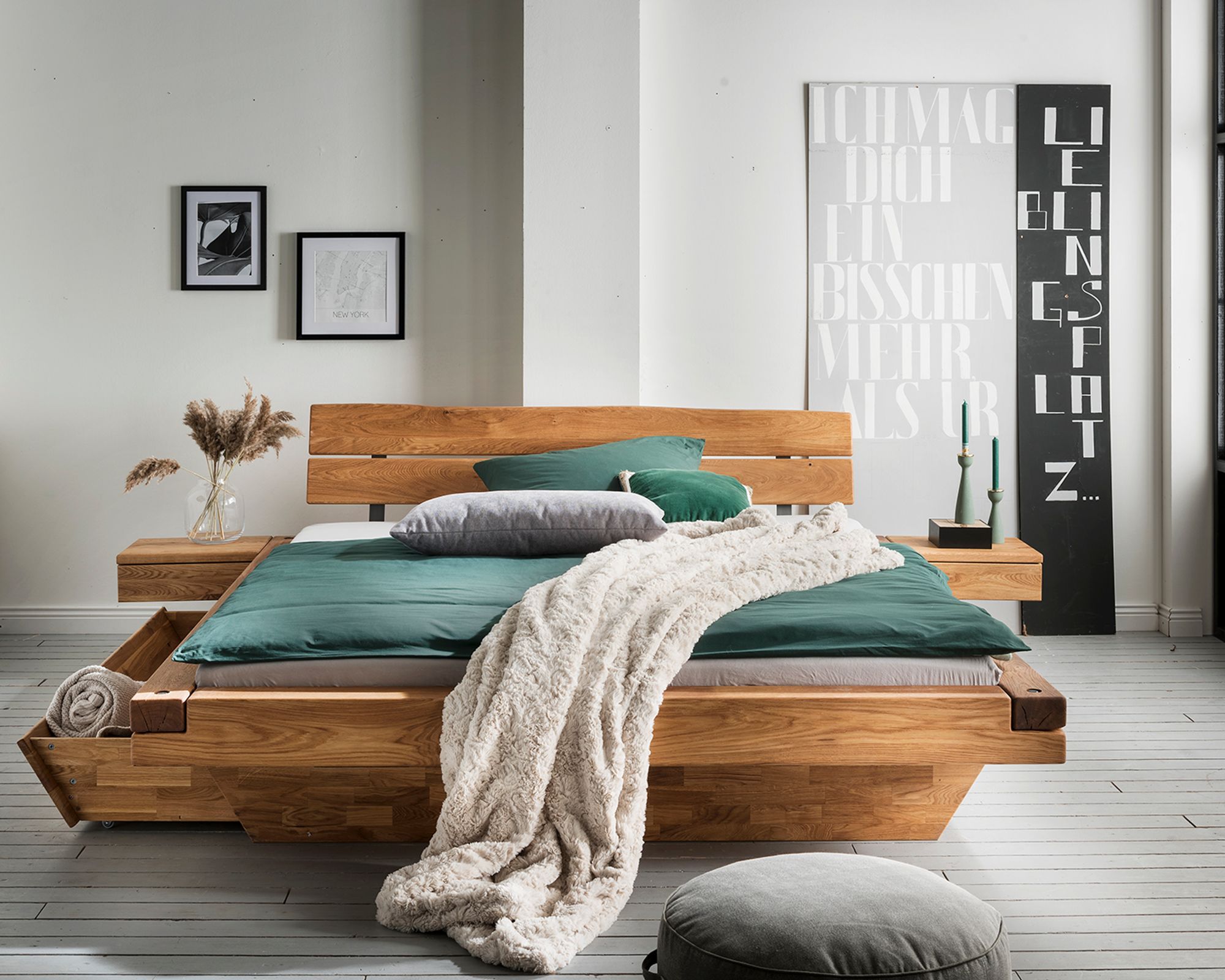 Massivholz »Vancouver 10« Schwebebalkenbett 200x220 cm Image