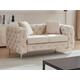 Divano 2 posti Chesterfield in Velluto Beige - EDWINA