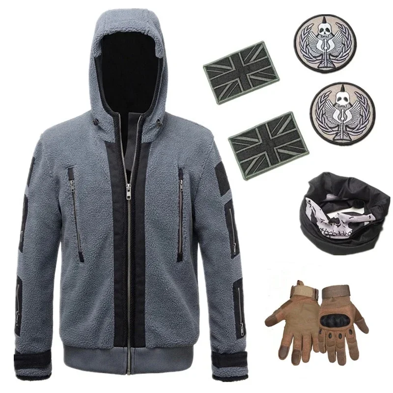 Call of Duty 6, Cosplay-Kostüm, Jacke, TF141, Uniform, Geisterteam, Kampfuniform, Geisterjacke, Maske, Abzeichen, Männer und Frauen, Plüsch-Hoodies Image