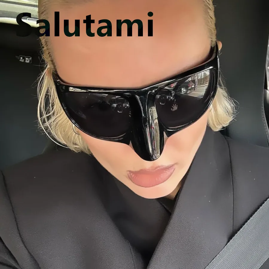 Neue Mode Y2K Sonnenbrille Frauen Vintage einzigartige sexy Sonnenbrille Männer Hip Hop Punk Brillen Damen schwarz Silber Spiegelschirme