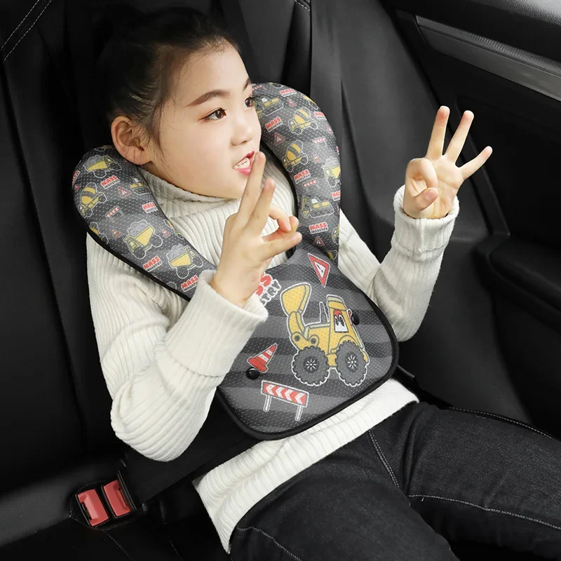Kindersicherheitsgurtkissen, Sicherheitsgurtkissen, Schulterpolster, Kissen, Autositzgurtbezüge, schützend und leicht, für Jungen und Image