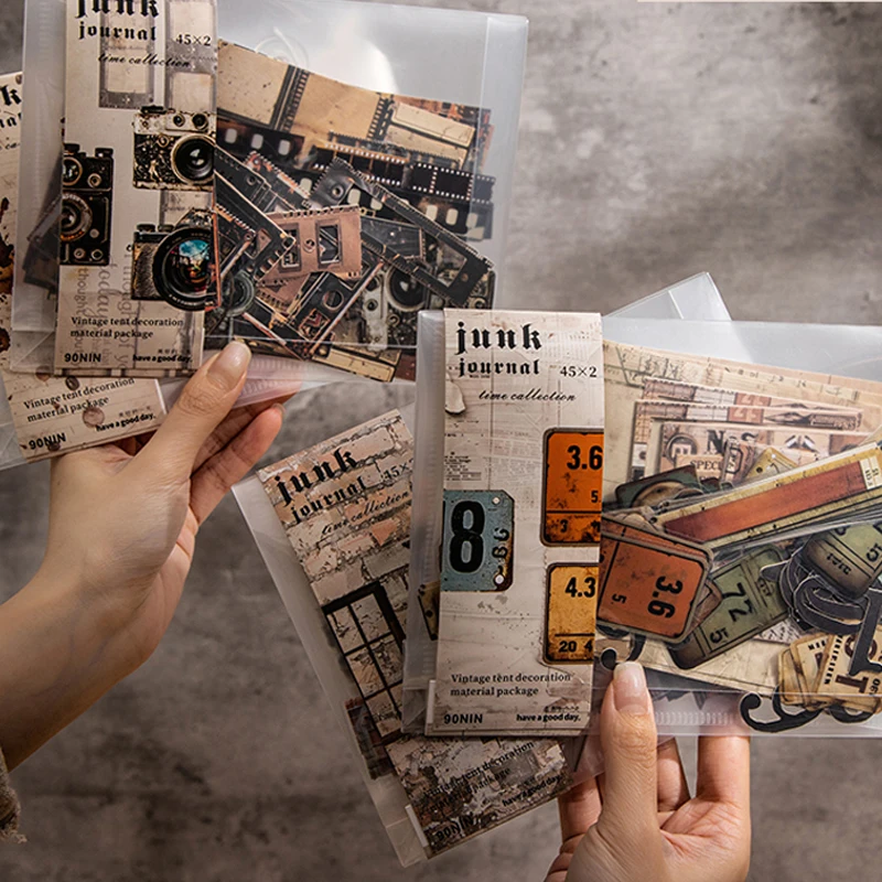 Mr. Paper 90 Teile/beutel Zeit Favoriten Serie Vintage Handbuch Material Aufkleber DIY Scrapbook Notebook Magazin Image