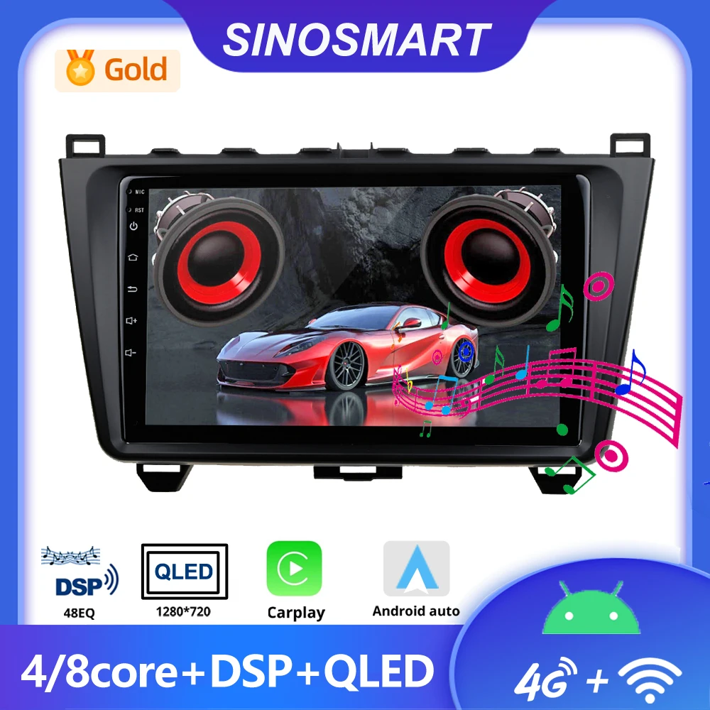 SINOSMART Android Navigation für Mazda 6 Mazda6 Atenza GH 2008–2012 2. Gen Autoradio GPS DSP CarPlay Android Auto Bose Unterstüt Image
