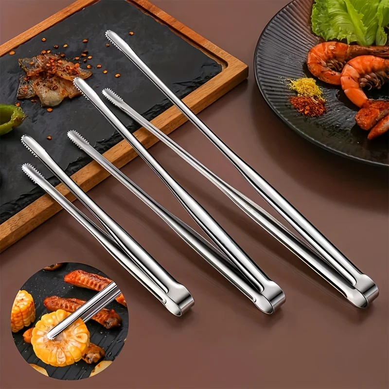 Barbecue Zange Lebensmittel Clip Edelstahl Grill Zange Multifunktionale Küche Rost-Beständig Servieren Clip Camping BBQ Liefert Image