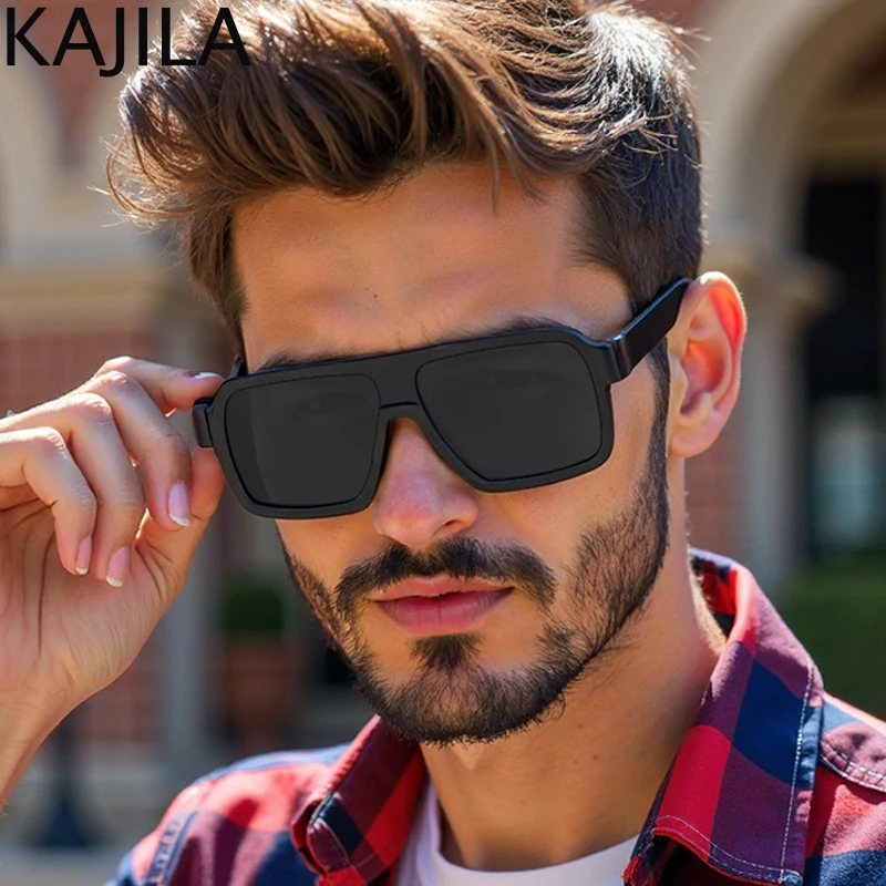 Übergroße quadratische Punk-Sonnenbrille für Männer und Frauen, großer Rahmen, 2025, Luxusmarke, Schild-Sonnenbrille, männlich, winddicht, Brillen im Freien, UV400 Image