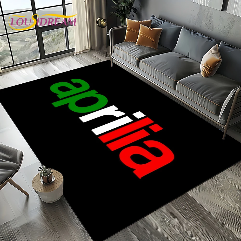 2025, Aprilia Racing Car Logo, Motorrad-Teppich, Teppich für Schlafzimmer, Wohnzimmer, Zuhause, Sofa, Dekoration, Kinderspiel, Dekor, Bodenmatte, Geschenk Image