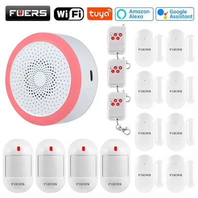 Tuya Wifi Smart Home Alarm System 433 mhz Einbrecher Alarm Sirene Smart Leben App Steuerung Wireless Home Alarm Kits