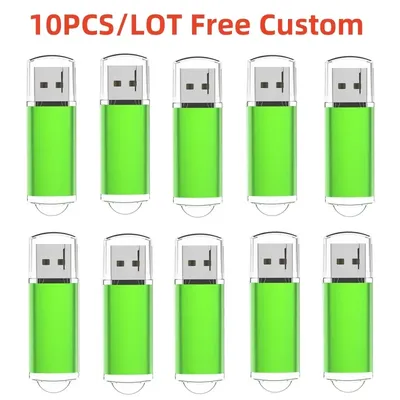 10 teile/los Logo kostenlos USB Pen drive Metall 32GB 16GB 8GB 4GB USB Pen drive bunte Clip Sticks Image