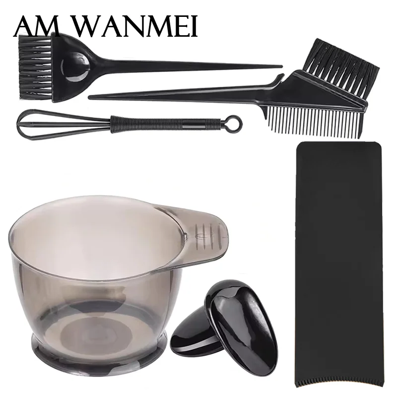 7 teile/satz Friseur Salon Färben Applikator Ohr Kappen Haar Färbung Pinsel Friseur Mixer Tönung Werkzeug Haar Farbstoff Schüssel Haar Styling Werkzeuge Image