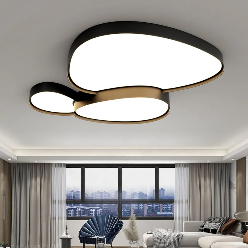 Mdoern Nordic LED Decke Lampe Kreative Kopfsteinpflaster Schwarz Decke Licht Wohnzimmer Esszimmer Schlafzimmer Innen Dekor Lichter Leuchte