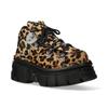 New Rock M-106-C192 Gothic-Stiefeletten aus Leder in Leoparden-Braun