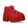New Rock M-106WALL-C13 Gothic Stiefeletten aus metallisch rotem Leder