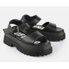 Plateausandale BUFFALO "PLUTO JOJO", Damen, Gr. 41, schwarz, Lederimitat, modisch, Schuhe, Riemchensandale, Festival-Sandale, Sommerschuh mit Plateau