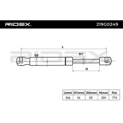 RIDEX Heckklappendämpfer FORD 219G0249 1484371,7S71A406A10BA Image