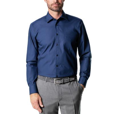 Walbusch Herren Bügelfrei-Hemd Kent-Kragen Blau