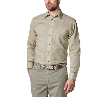 Walbusch Herren Freizeit-Hemd Reiseleinen Beige