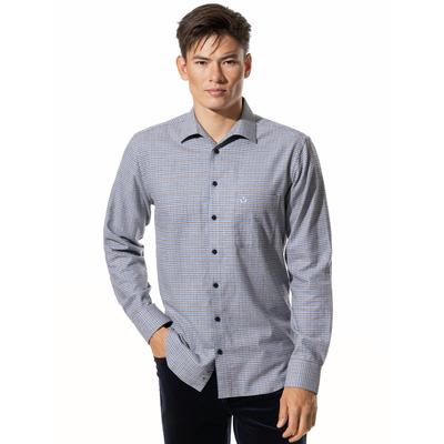 Walbusch Herren Diamanten-Flanell Hemd Hellblau kariert Image