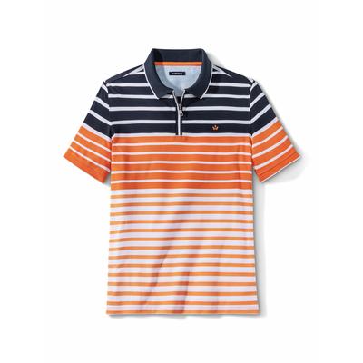 Walbusch Herren Club Polo-Hemd Orange gestreift Image