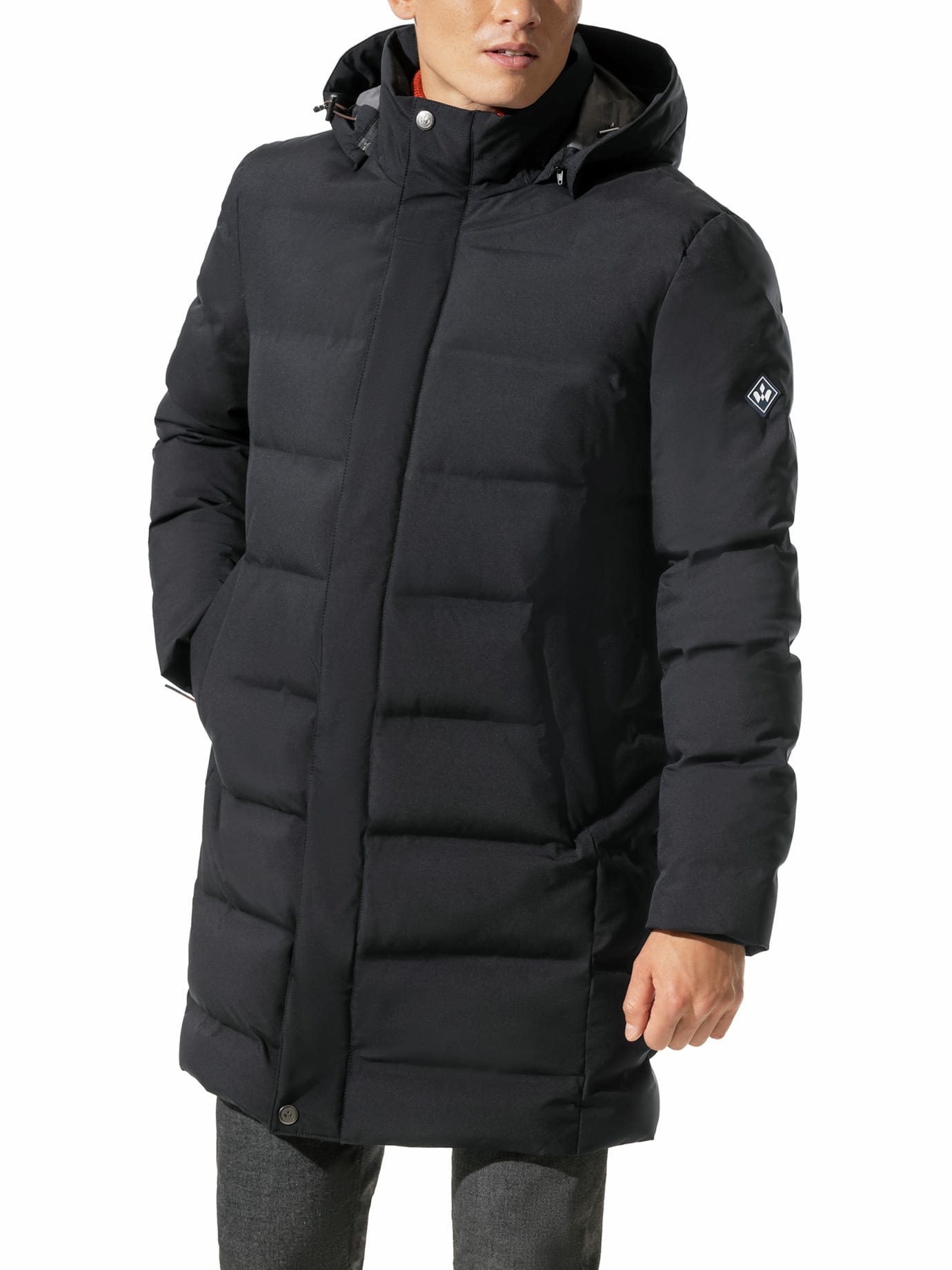 Walbusch Herren Daunenmantel Ultraleicht Schwarz