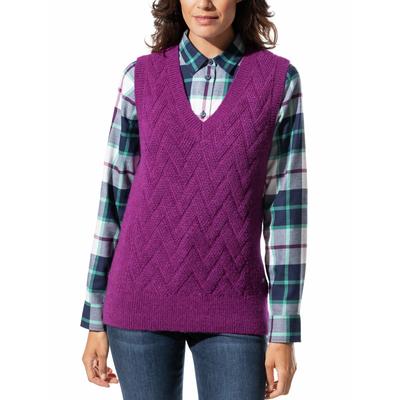 Walbusch Damen V-Neck Ärmelloser Pulli Cosy Lila Image