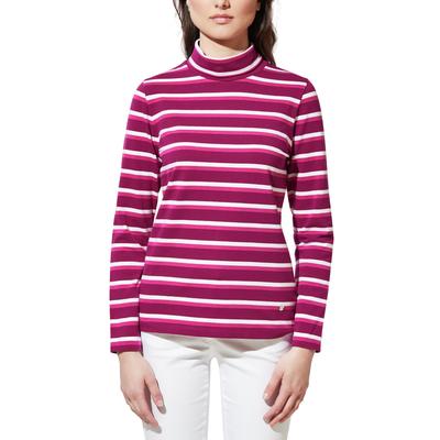 Walbusch Damen Thermoleicht Rollkragen-Pullover Lila gestreift Image
