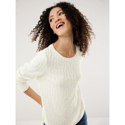 Walbusch Damen Viskoseshirt Jacquard Weiss gemustert Image