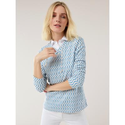 Walbusch Damen Sweat-Shirt perfekte Welle Hellblau gemustert Image
