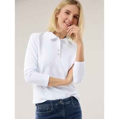 Walbusch Damen Ottoman Polo-Hemd Weiss Image