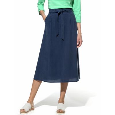 Walbusch Damen Midi Rock Leinenmix Blau Image
