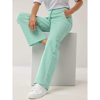 Walbusch Damen Marlene-Hose Seersucker Gruen gestreift Image