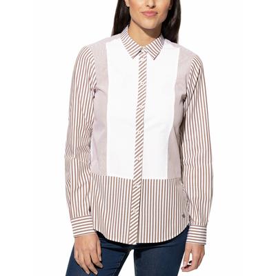 Walbusch Damen Patchwork Bluse Braun gestreift Image