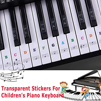 88/61/54/49/37 Keys Transparent Stickers For Children'S Piano Keyboard Instrument Stickers Auxiliary