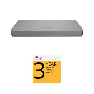 Cisco Meraki MX75 Router/Security Appliance with 3-Year Enterprise License and Su MX75-HW