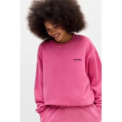 iets frans. Embroidered Sweatshirt - Rose S at Urban Outfitters