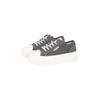 Plateausneaker TOMMY JEANS "TJW FOXING FLATFORM LC", Damen, Gr. 37, grau (anthrazit), Baumwolle, sportlich, Schuhe, Freizeitschuh, Halbschuh, Schnürschuh im Jeans-Look