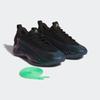 Basketballschuh ADIDAS PERFORMANCE "ANTHONY EDWARDS 1 LOW KIDS", Gr. 38, arctic night, core schwarz, screaming grün, Textil, Synthetik, sportlich, Schuhe