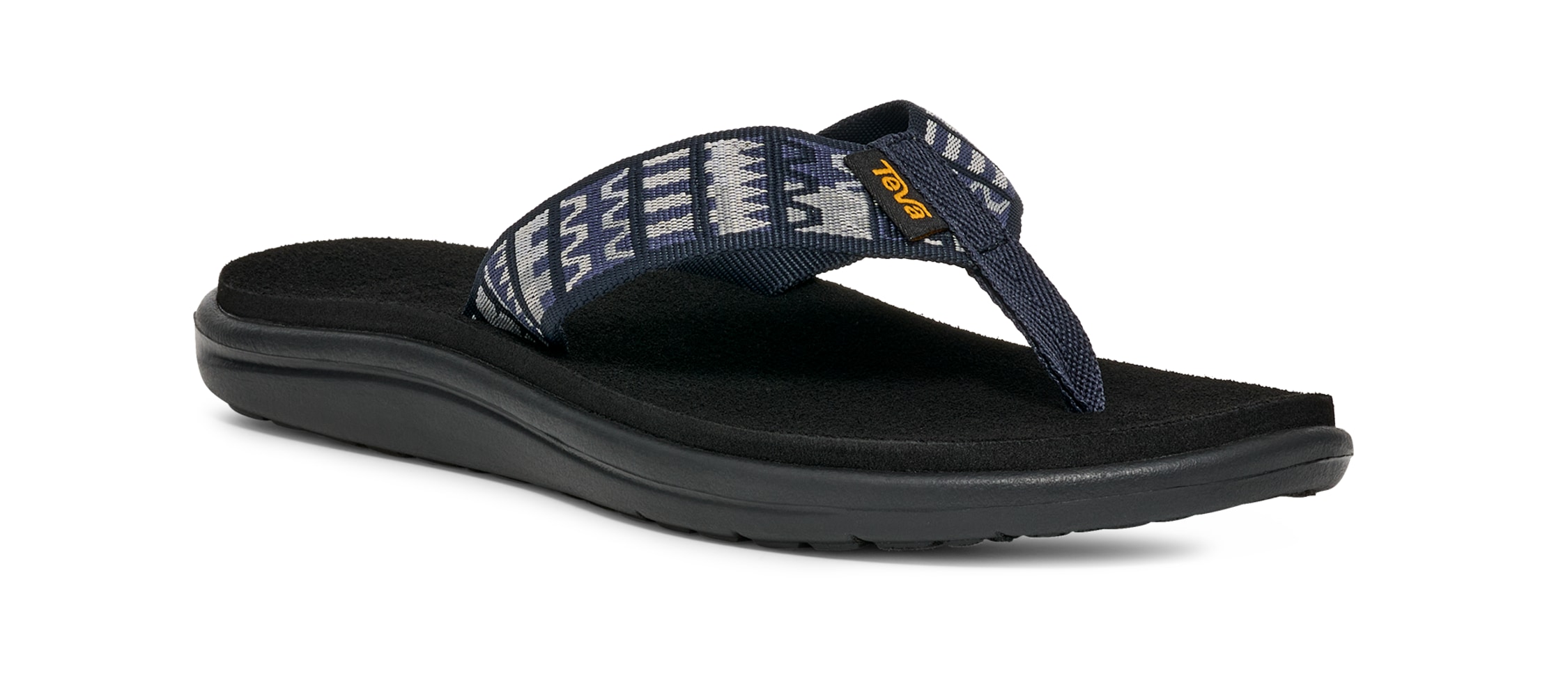 Sandale TEVA "W VOYA FLIP", Damen, Gr. 42, blau (geo mashup navy), Textil, Schuhe Sandale
