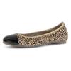 Ballerina GABOR, Damen, Gr. 40, schwarz (leo, schwarz), Ziegenveloursleder, Nappaleder, kontrastfarbene Details, animal-print, klassisch, Schuhe, Blockabsatz, Schlupfschuh, Businesschuh mit Best Fitting-Ausstattung