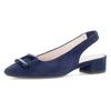 Slingpumps GABOR, Damen, Gr. 42, blau (dunkelblau), Ziegenveloursleder, unifarben, elegant, Schuhe, Blockabstz, Festtagsschuh, Hochzeitsschuh mit elastischem Riemchen