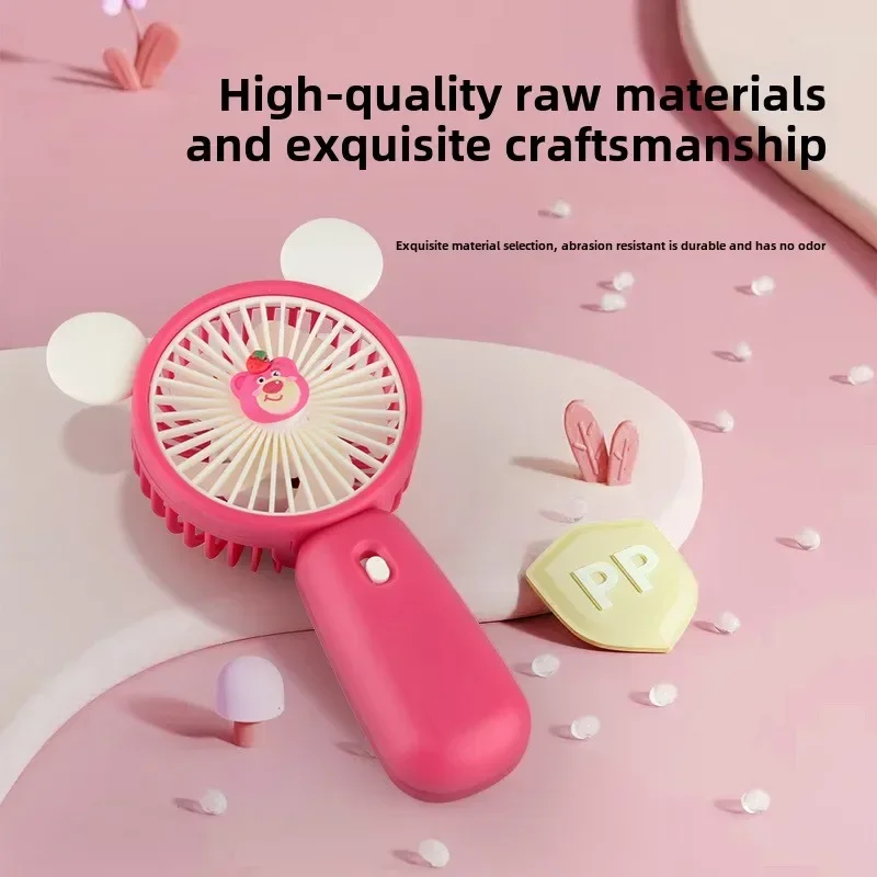 Trendy Kleine Handheld Elektrische Fan USB Tragbare Lade Sommer Cartoon Mini Stille Coole Tragbare Geschenk Elektrische Fan Image