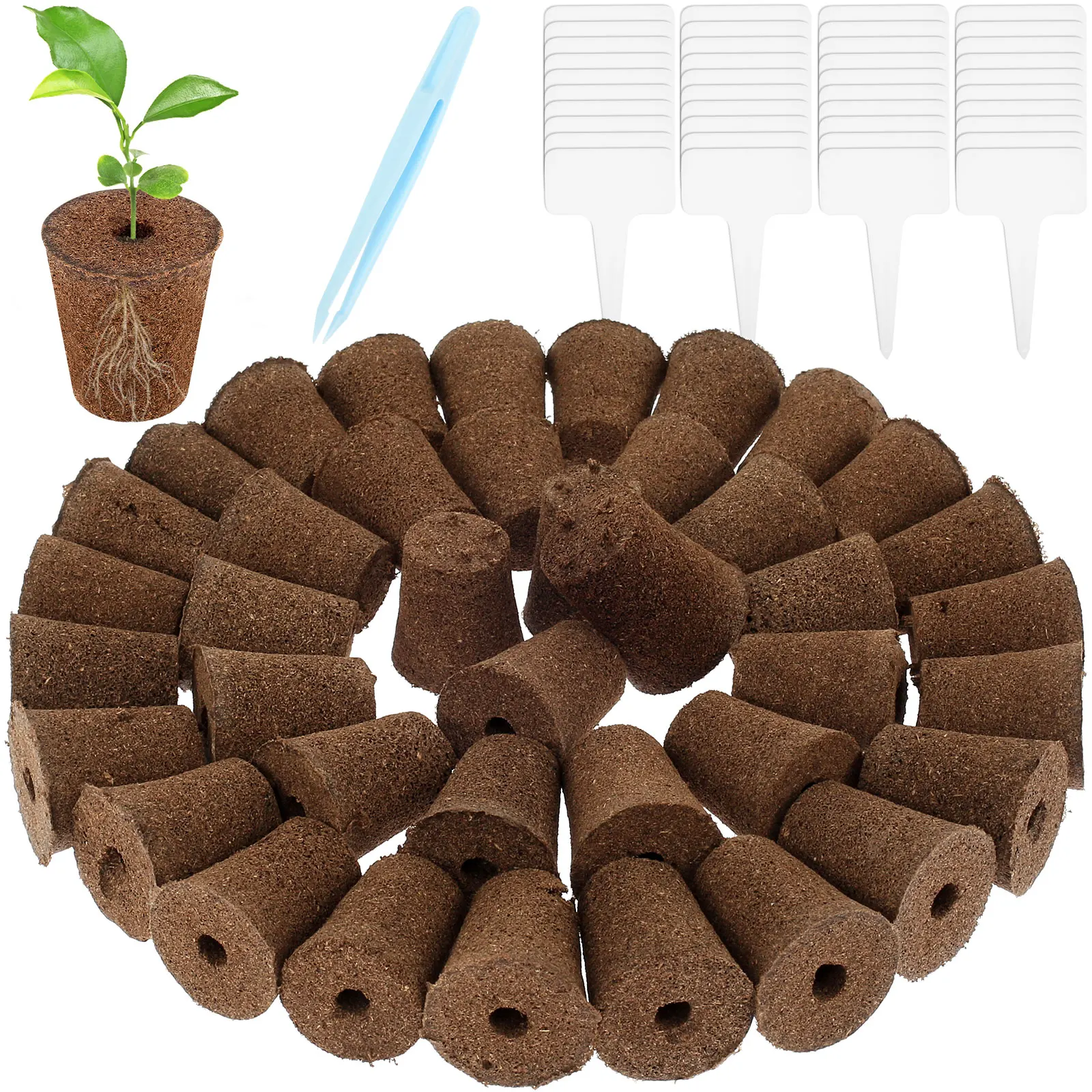 50Pcs Samen Wachsen Schwämme Ersatz Wurzel Wachstum Schwämme Sämling Starter Stecker Samen Starten Samen Pod Hydrokultur Garten Pflanzen Image